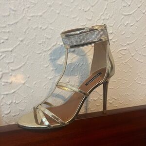 BCBGMAXAZRIA BCBG Gold Stiletto Sandals